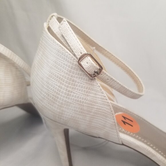 Impo Women 11M 3" High Heel Ankle Strap Open Toe Sandal Leopard Beige Ivory Shee - Picture 7 of 15